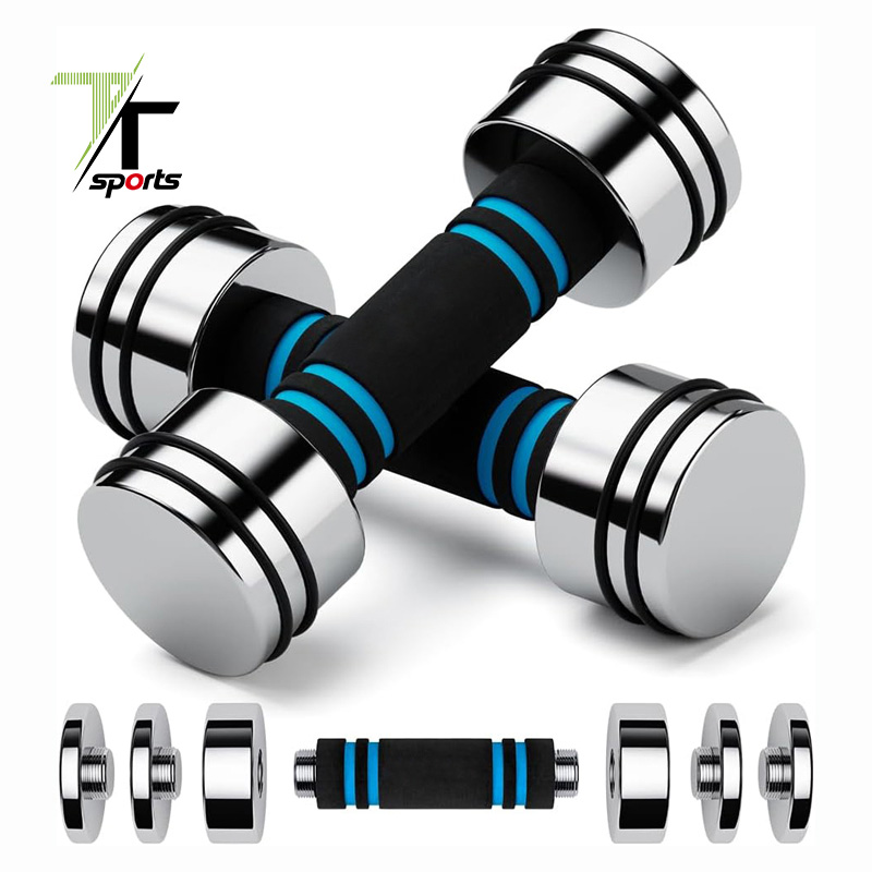 Commercial grade chrome weights set for fitness