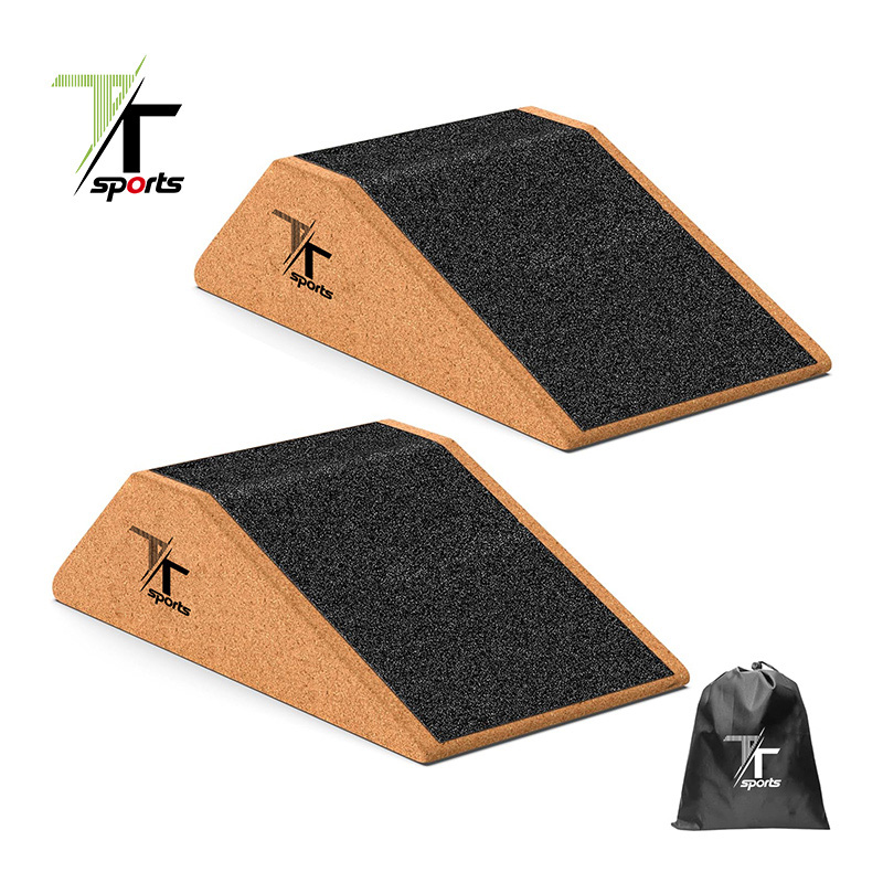 Ergonomic calf stretcher slant board cork