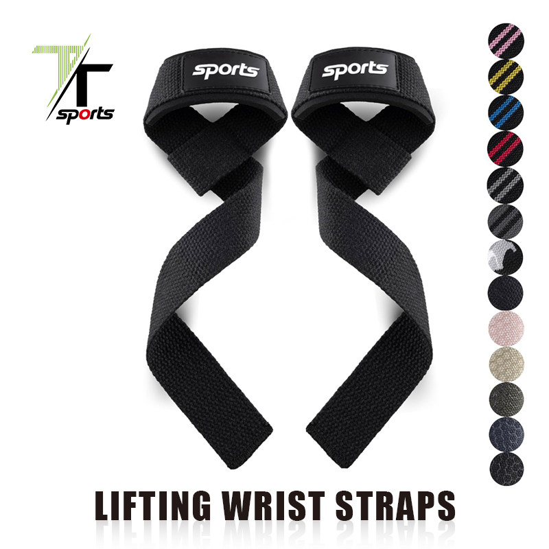 Neoprene padded lifting wrist straps for grip support