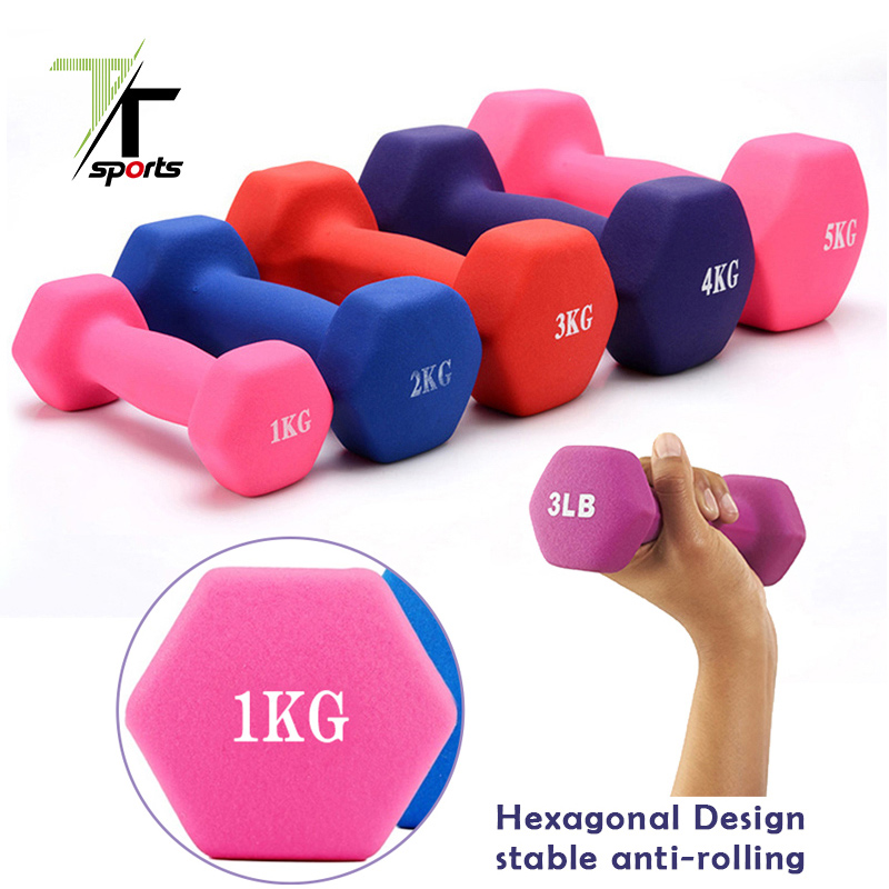 Hexagon Neoprene Coated Dumbbell