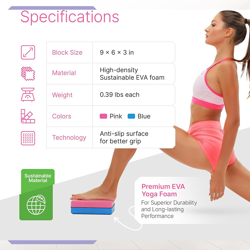 Yoga Blocks 2 Pack with Strap