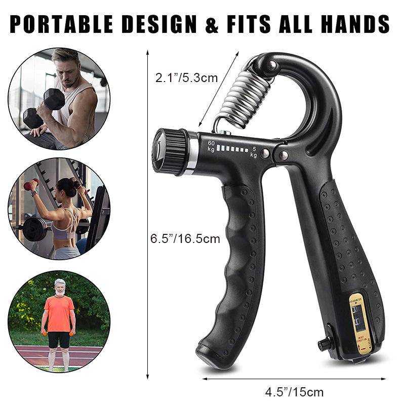 Adjustable Hand Grip Strengthener with Counter