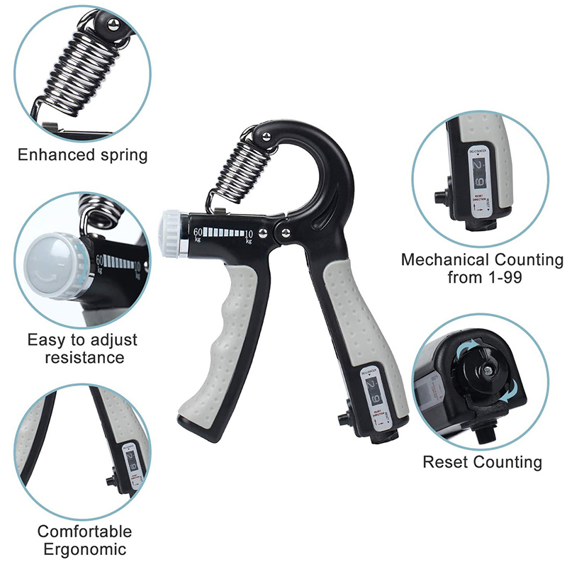Adjustable Hand Grip Strengthener with Counter